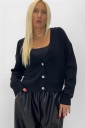 cardigan corto con bottoni gioiello diamond